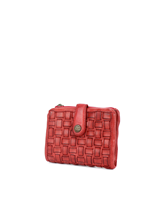 CARTERA PIEL TRENZADA ROJA