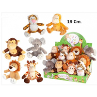 Animales selva peluche 19 cm surtidos