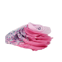 Fular trazos florecilla cenefa rosa