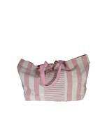 Bolso rectangular lino rayas rosa