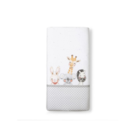 Funda nordica+nordico+chichonera animales acuarela para cuna