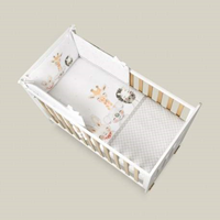 Funda nordica+nordico+chichonera animales acuarela para cuna