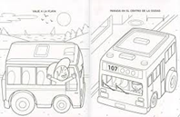 Libro autobuses juega aprende colorea