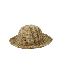Sombrero liso calado blando ajustable paja camel
