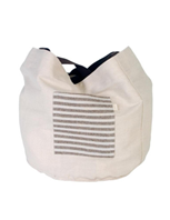 Bolso xl lona playa rayas marrones