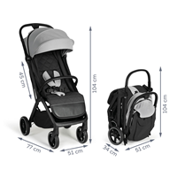 Silla paseo I WALK gris/negro