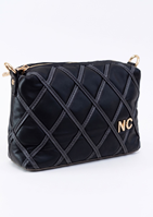 Bandolera piel vegana rombos negro NOCO