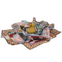 Pañuelo estampado teja 90*90