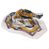 Fular estampado motivos mostaza