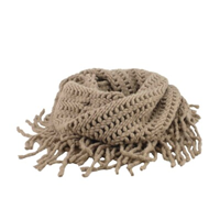 Tubular liso flecos camel ZARUCHO